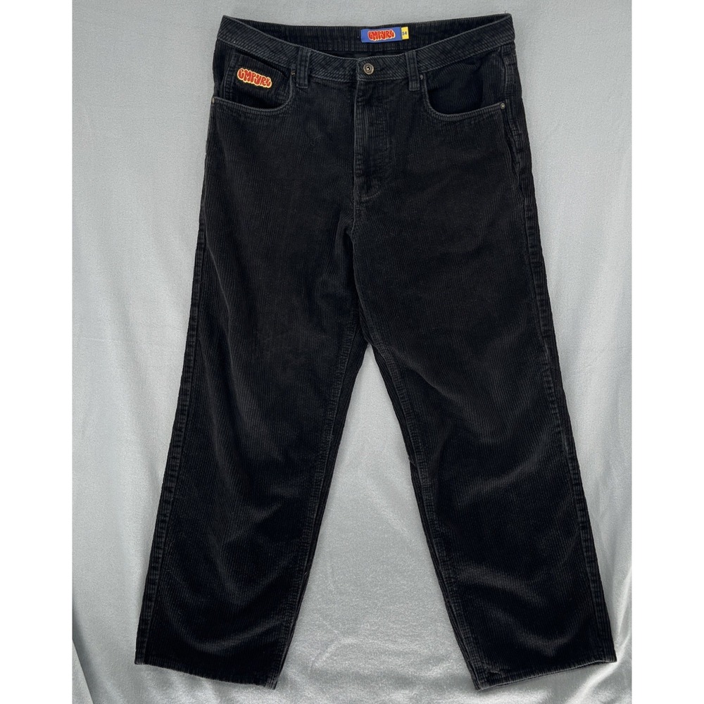 Empyre Corduroy Pants Men 34x28 Black Relaxed Baggy Loose Skater Hip Hop Punk